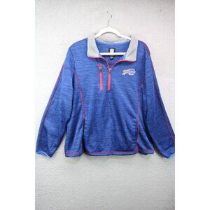 NFL Buffalo Bills Women's 1/4 Zip Sweatshirt-Size XXL-Faux Fur Collar-Football